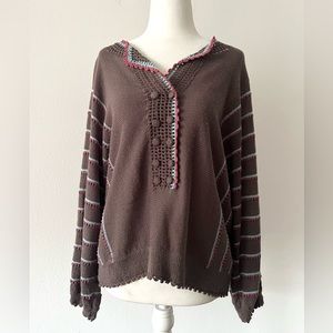 VINTAGE 60’s 70’s Boho Hippie hand knit sweater